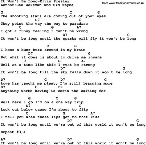 lyrics it won't be long|it won't be long song.